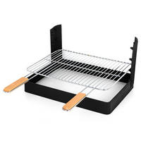 HOLZKOHLEGRILL Grilloir Schwarz - Schwarz, Metall (57.5/26.5/48.5cm) - Somagic