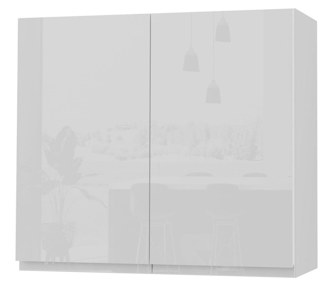 HÄNGESCHRANK Florence W3/80 Weiß / RAL 9003 signalweiß HG 80 / 32,5 / 72cm - Weiß Hochglanz/Weiß, Holz/Holzwerkstoff (80/72/32.5cm) - Feldmann-Wohnen