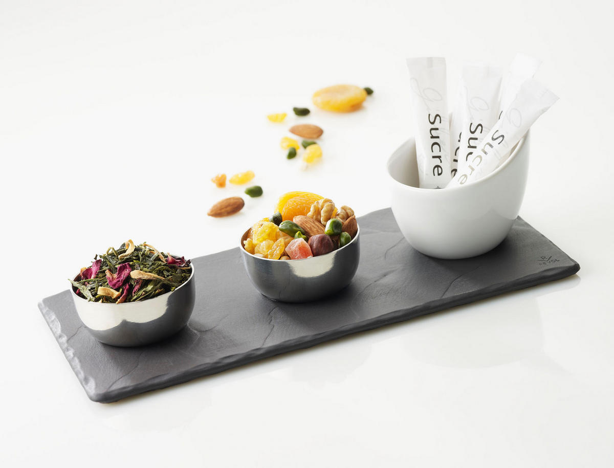 TABLETT/ TELLER/ Untertasse für Cappuccino Becher 25 x 12 cm Matt schiefer - Schwarz, Keramik (12/0.7/25cm) - Revol Porcelaine France