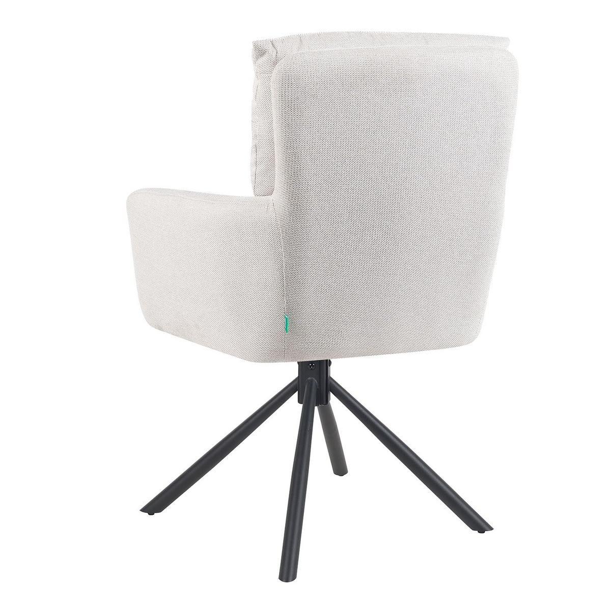 ARMLEHNSTUHL Mika-Jana 2er-Set - Creme/Schwarz, Textil/Metall (59/94/66cm) - DUBI Möbel