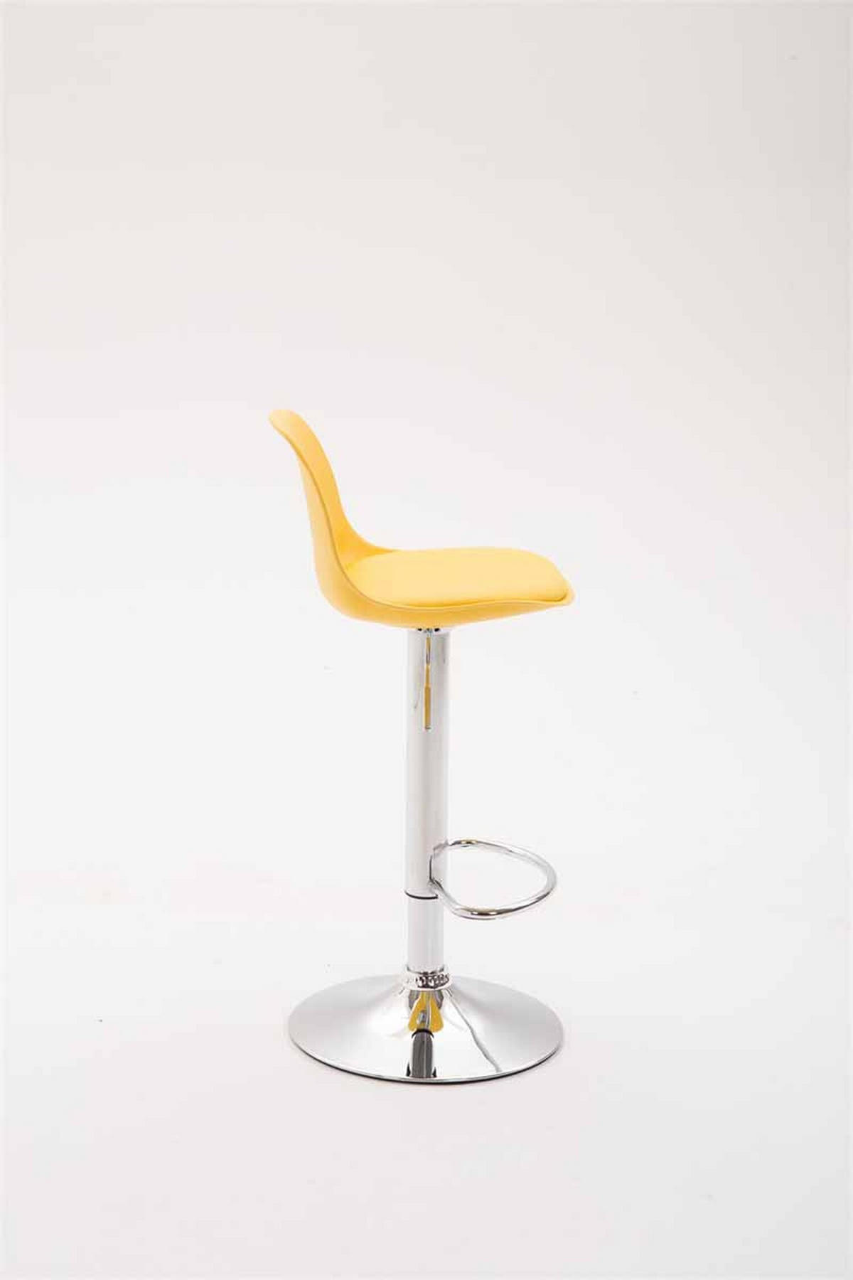 BARHOCKER Kilian, Gestell Metall in Chromoptik, Kunstleder Gelb - Chromfarben/Gelb, Kunststoff/Textil (39/100/43cm) - TPFLiving