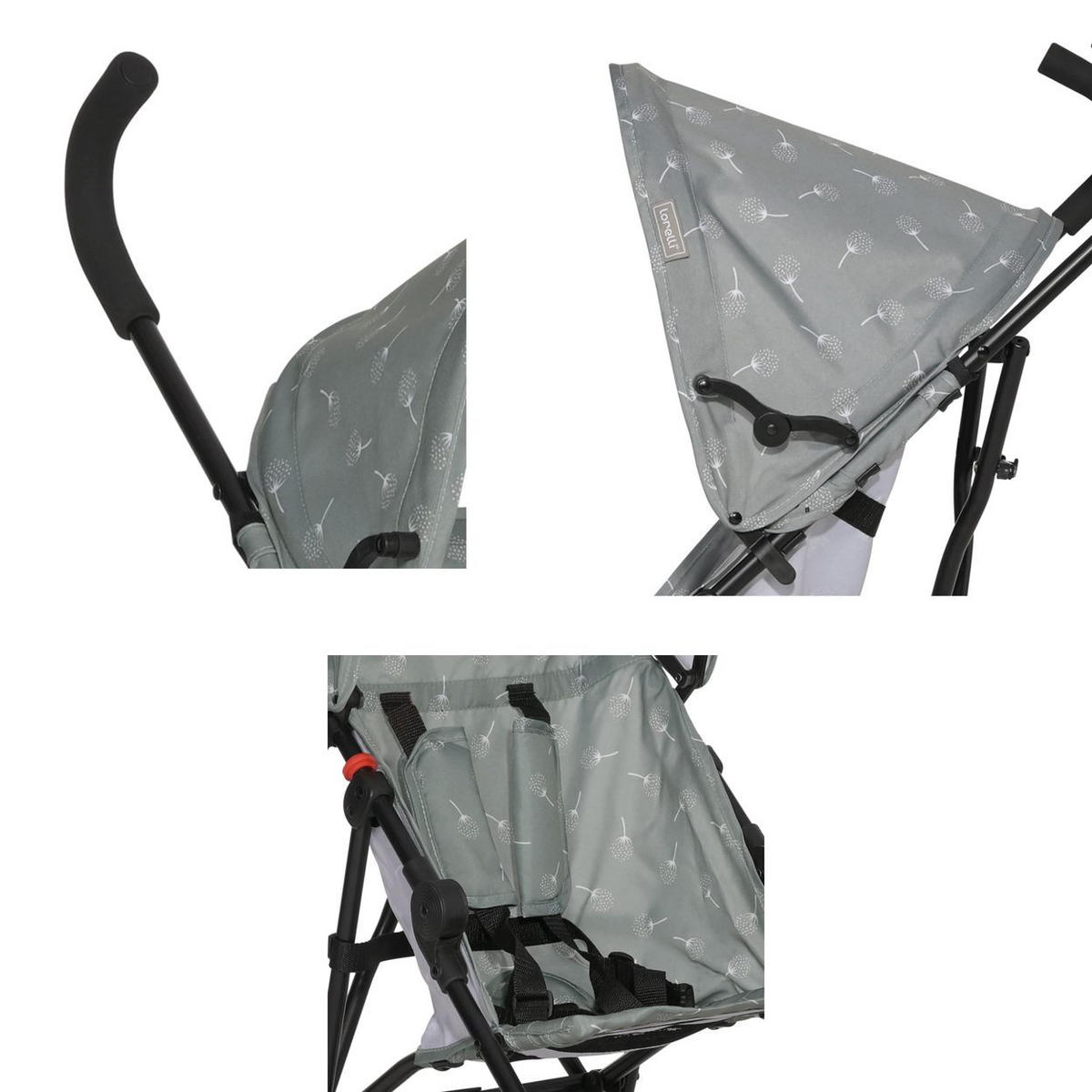 BUGGY Vaya grau verstellbares Sonnendach, klappbar, Fußstütze - Grau, Metall (80/41/97cm) - Lorelli