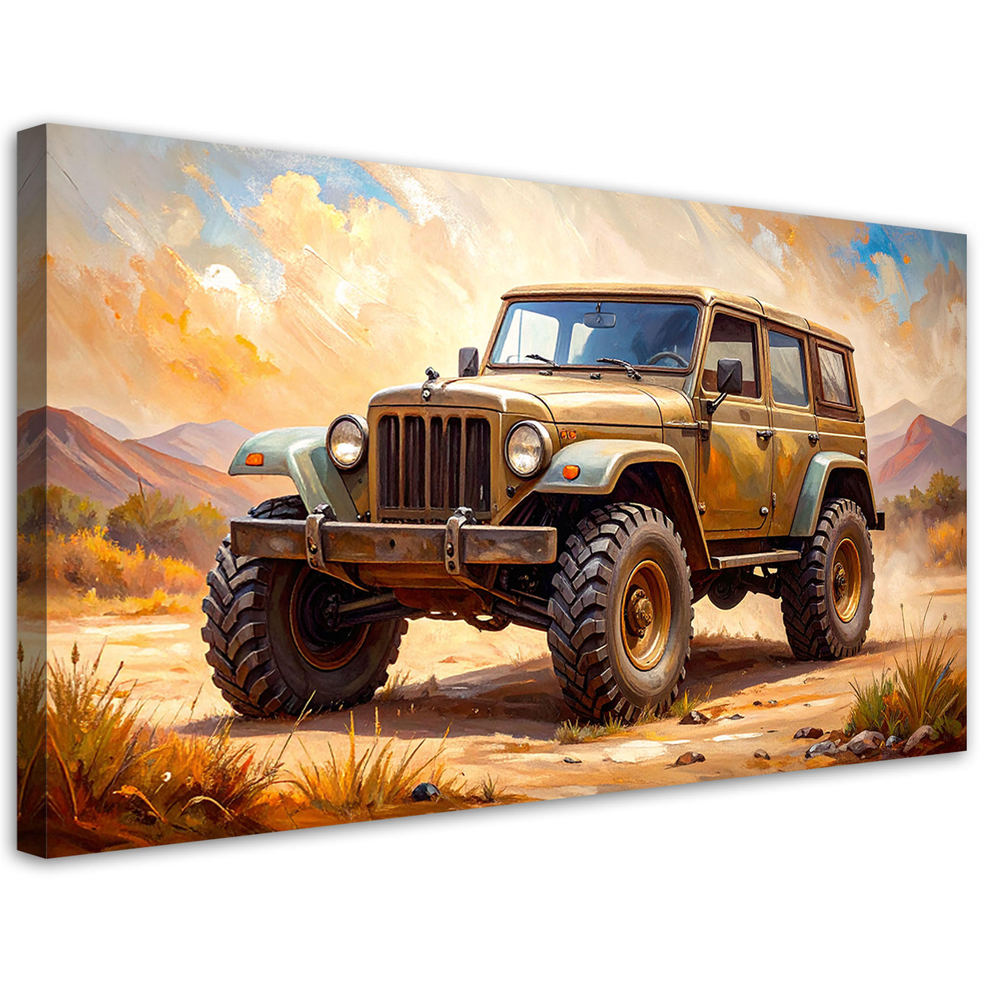 Feeby Leinwandbild Beige 100x50 cm