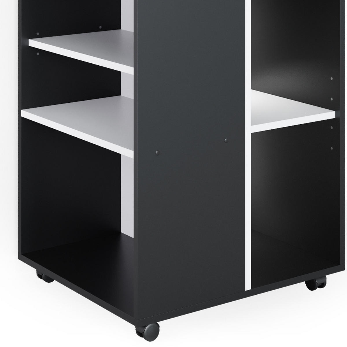 ROLLCONTAINER Anthrazit 59.4 x 52.6 cm - Anthrazit/Weiß, Holzwerkstoff (59.4/72/52.6cm) - Vicco