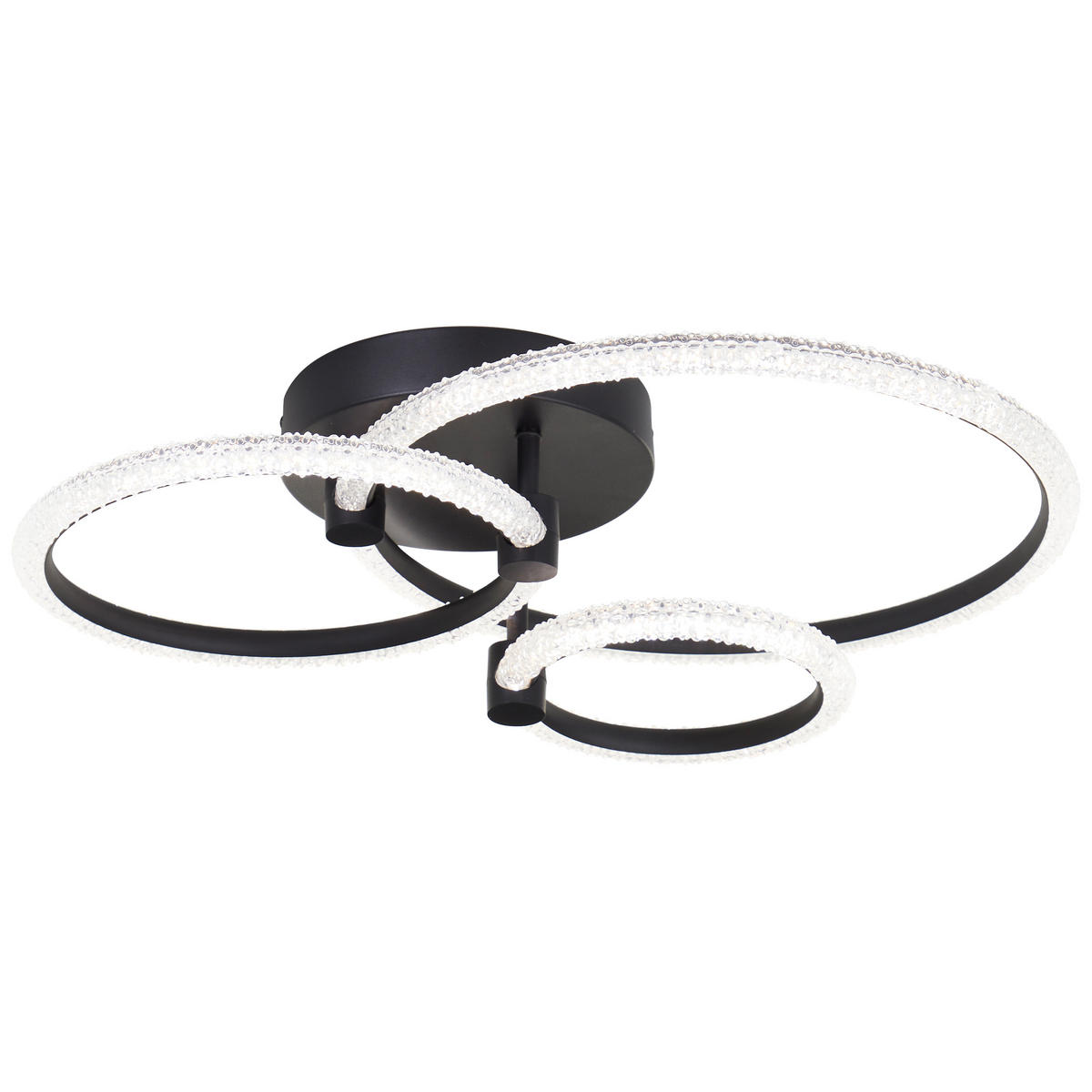 LED DECKENLEUCHTE Aydin Schwarz matt/Transparent 42/56,5/15,5 cm - Multicolor, Kunststoff (42/56.5/15.5cm) - Brilliant