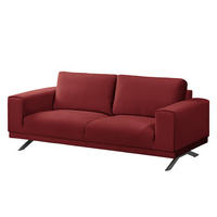 2-SITZER SOFA - Samt - Rot, Textil (196/81/89cm) - home24