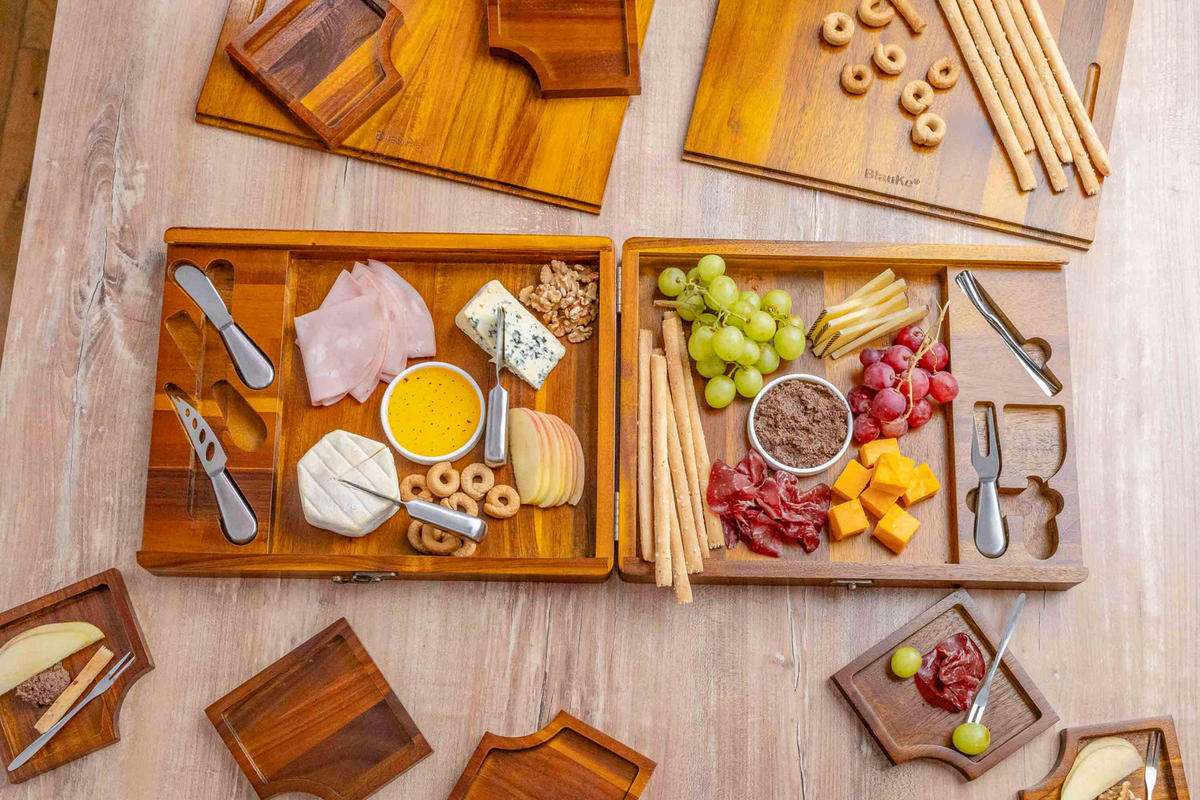 KÄSEBRETT Set für Große Gruppen 30x39cm (Akazienholz) - Beige, Holz (30/38cm) - BlauKe