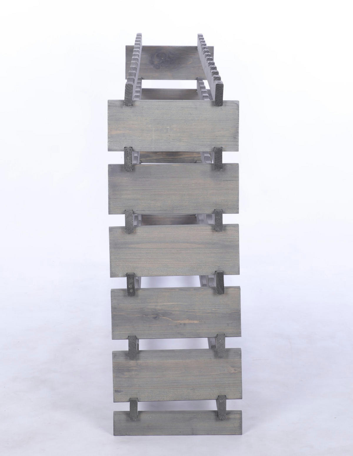 WEINREGAL VINOTECA FLEX PRO HxBxT 79x123x28cm 72 Flaschen auf 6 Ebenen Grau - Grau, Holz (123/79/28cm) - PROREGAL