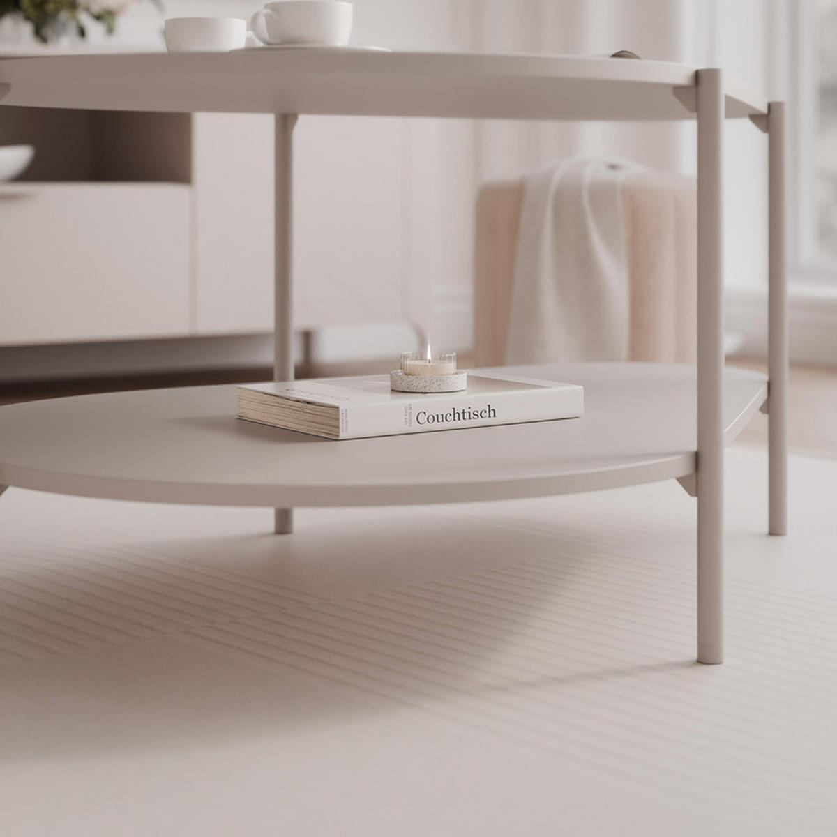 COUCHTISCH LORIEN 90/65/45 cm Rechteckig, Kaschmir - Kaschmir, Holzwerkstoff/Metall (65/90/45cm) - Idohome
