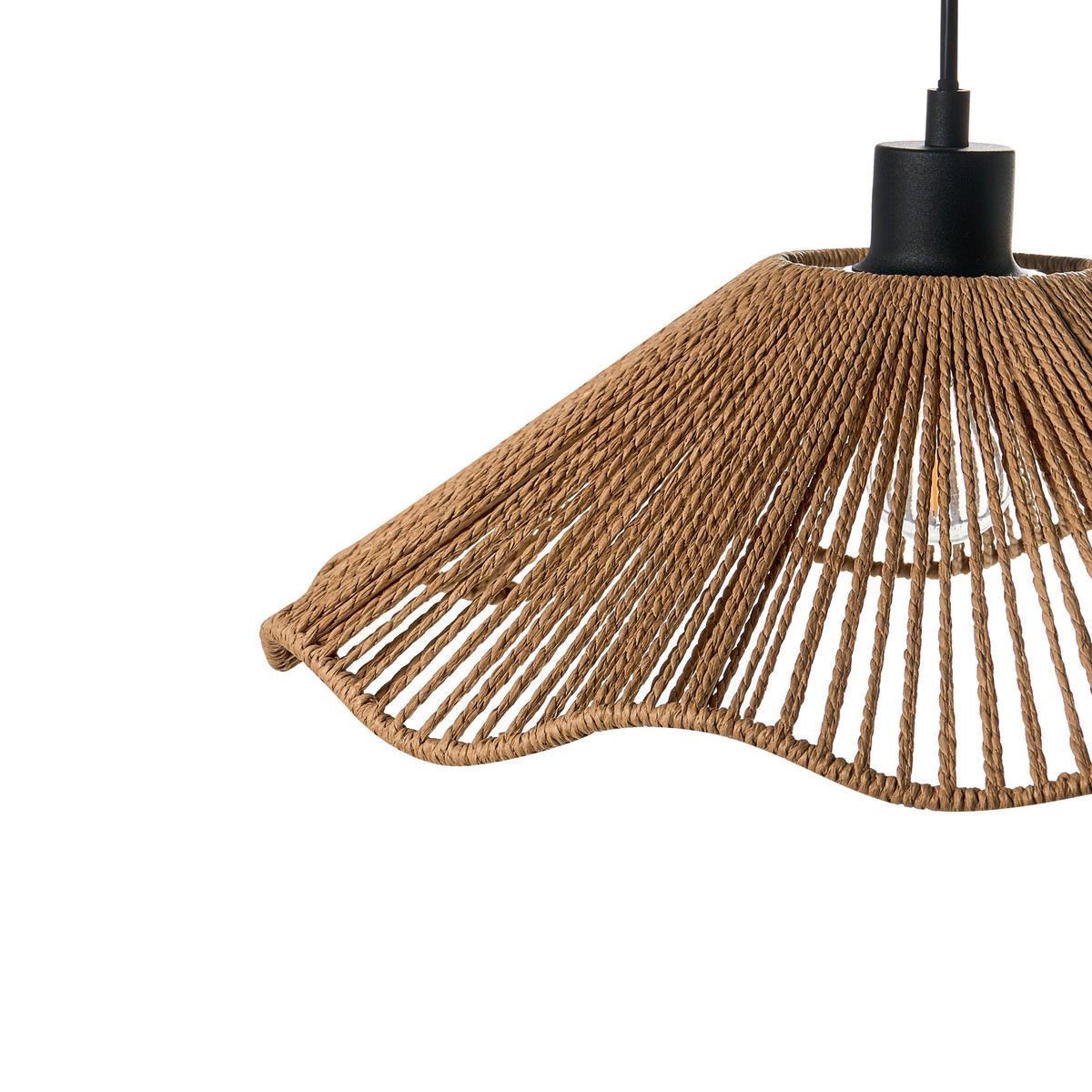 HÄNGELEUCHTE Naturfarben Migori - Schwarz/Naturfarben, Papier (40/40/120cm) - Beliani