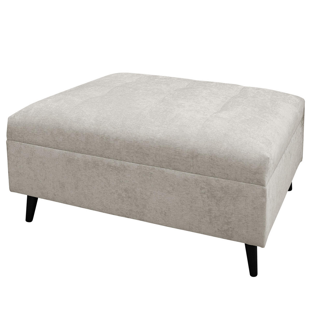 ECKSOFA mit Ottomane und Hocker - Schwarz/Grau, Birkenholz/Textil (247/174cm) - home24