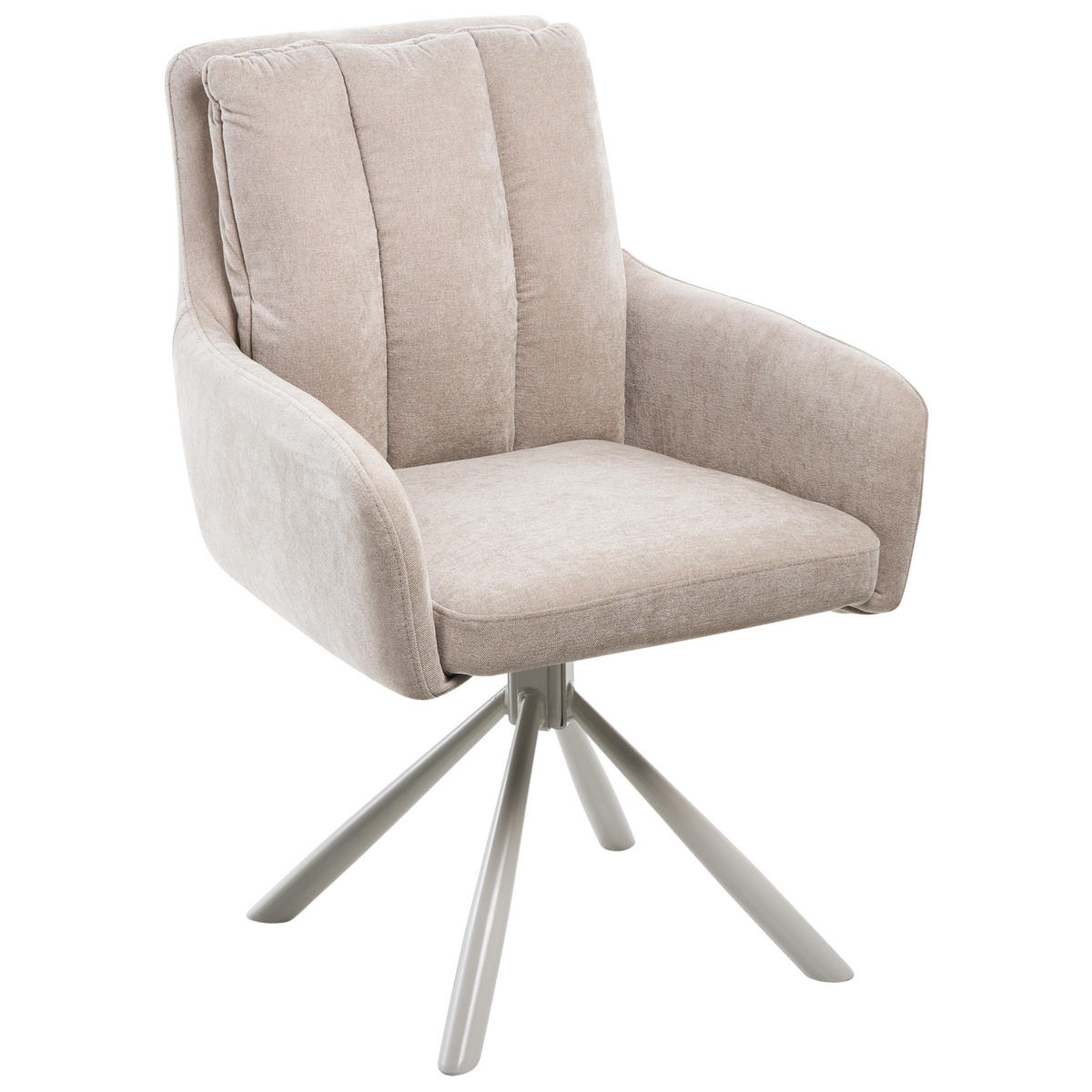 ESSZIMMERSTUHL 2er-Set Stoff Beige Sardoal - Beige, Textil (56/86/65cm) - Beliani
