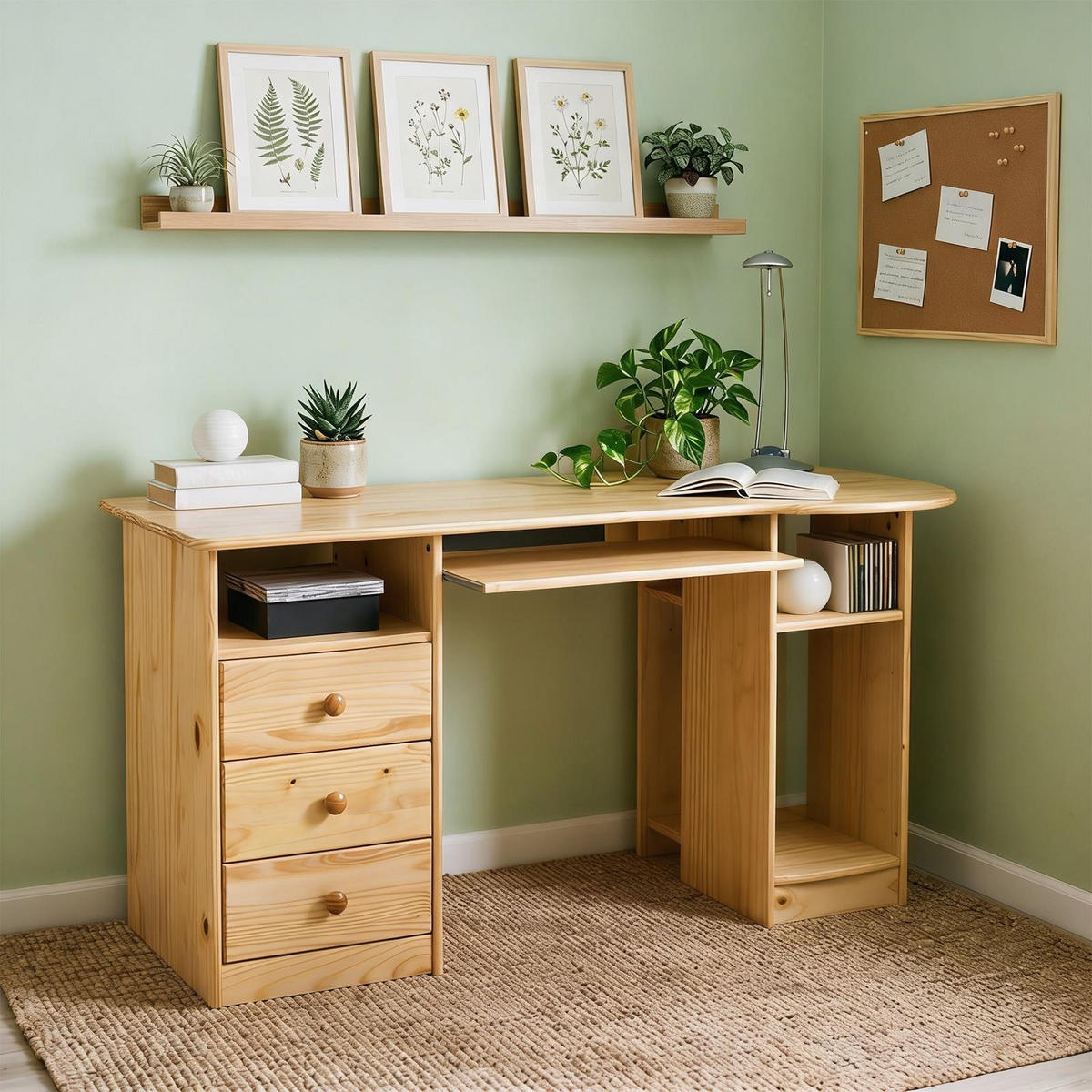 SCHREIBTISCH BOB natur - Naturfarben, Holz (67/140/74cm) - IDIMEX