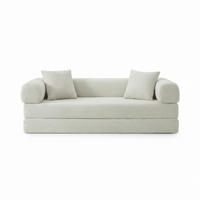 SCHLAFSOFA aus Cord in Beige 2-lagiges Design & zum Doppelbett ausklappbar - Beige, Textil (89/59/195cm) - Urban Meuble