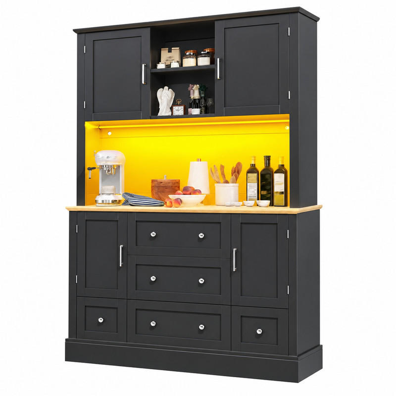 Meubliv Hochschrank Schwarz 40x180x115 cm