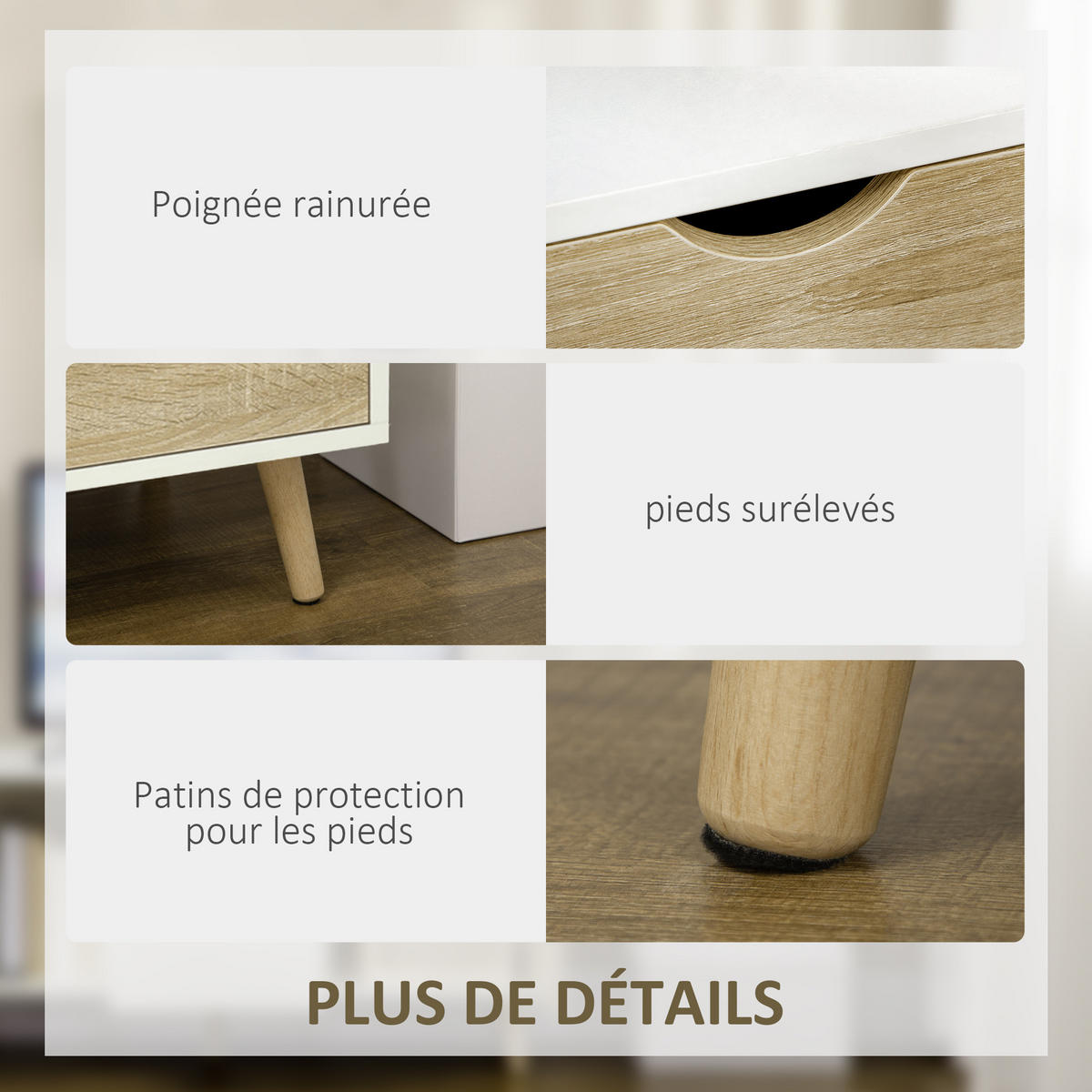 TV-MÖBEL Weiß 1 Stück - Weiß, Holzwerkstoff (110/50/40cm) - GiPP