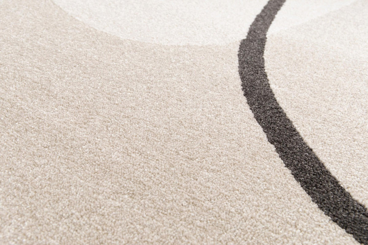 WEICHER und grafischer Teppich beige - Beige, Textil (160/230cm) - AFK Living