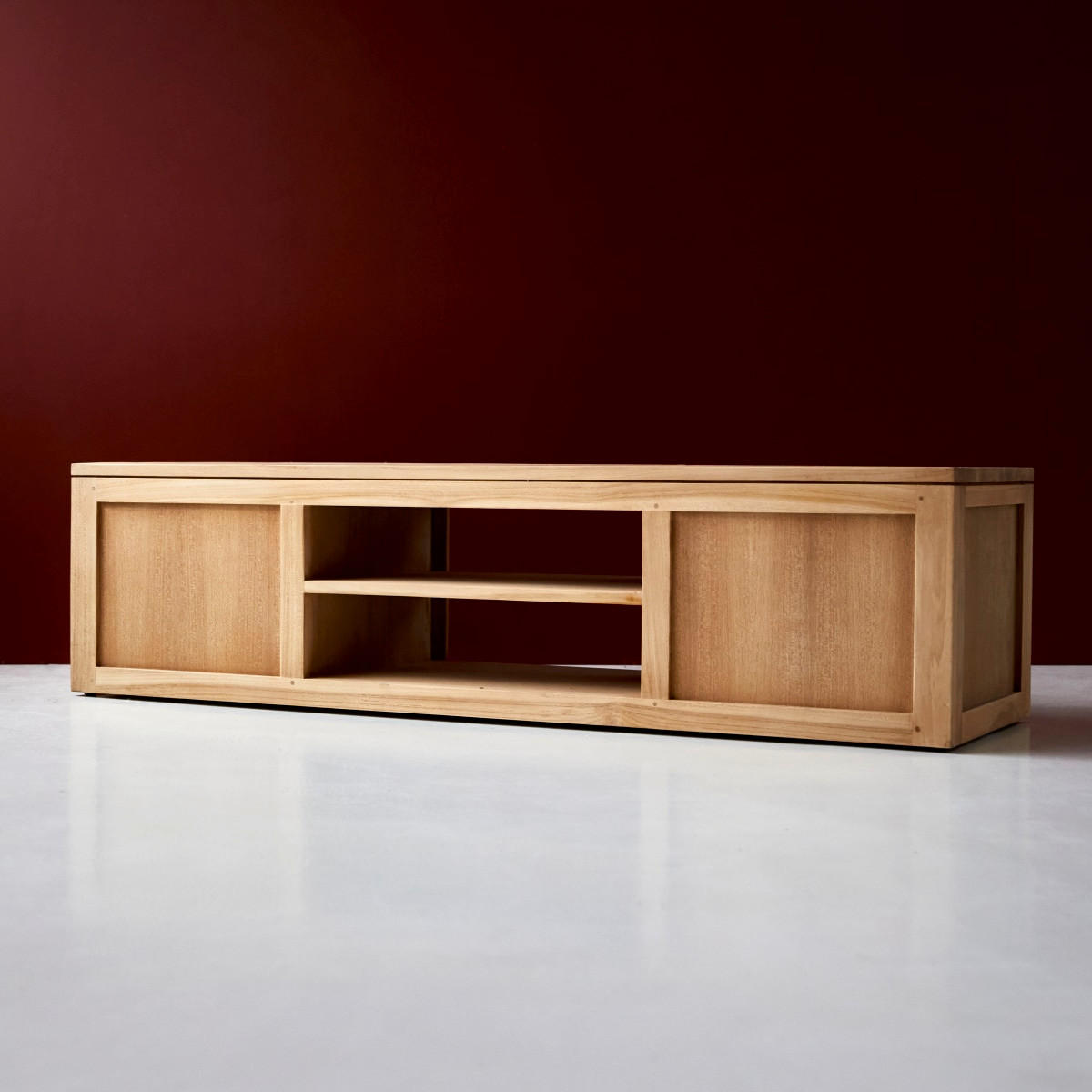 TV-SCHRANK Basil Natur aus Teak - Naturfarben, Holz (140/35/40cm) - Tikamoon