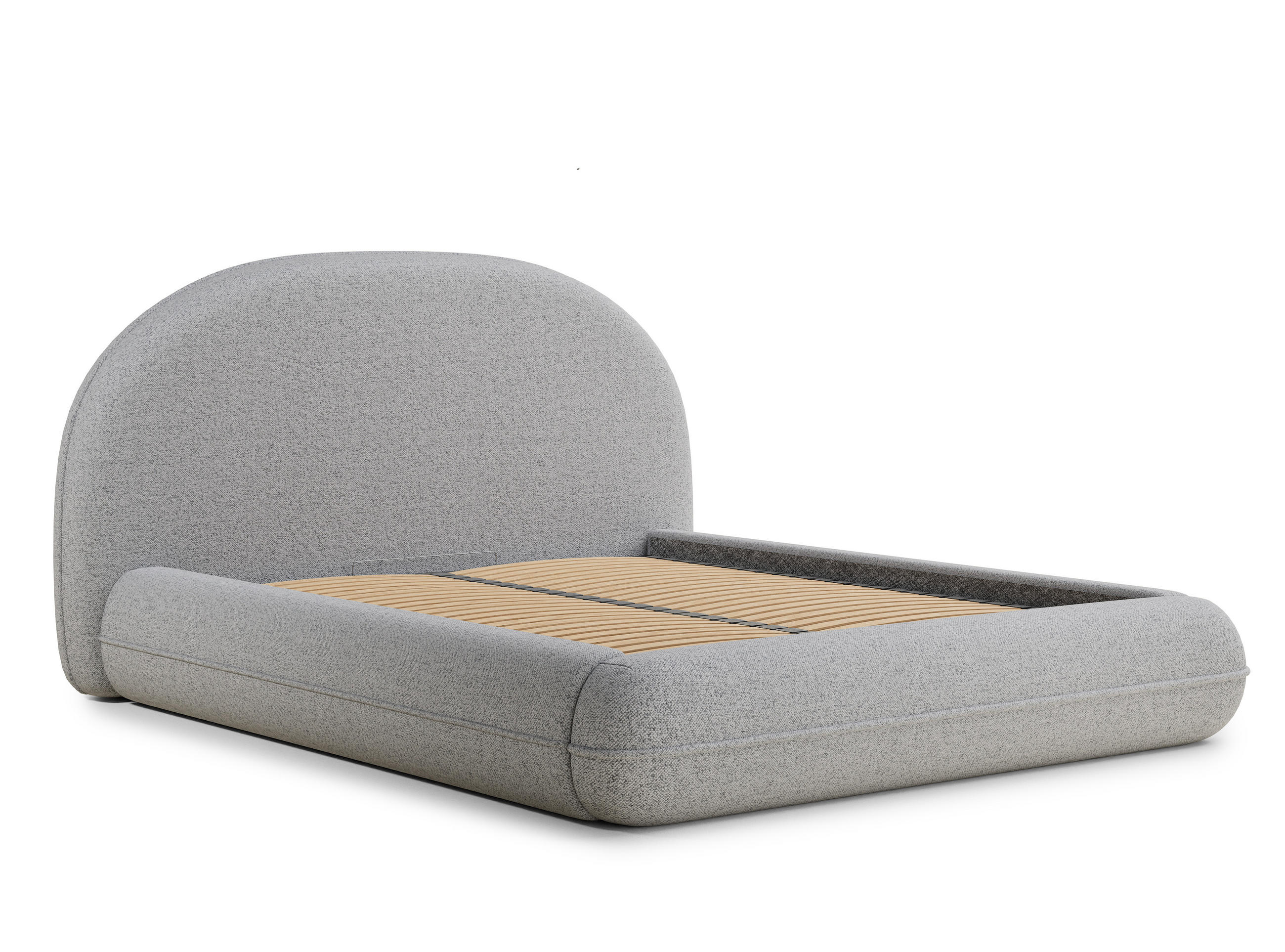 POLSTERBETT Koji Hellgrau 180/200 cm im Webstoff - Hellgrau/Schwarz, Holz/Holzwerkstoff (180/200cm) - Maison de Reve