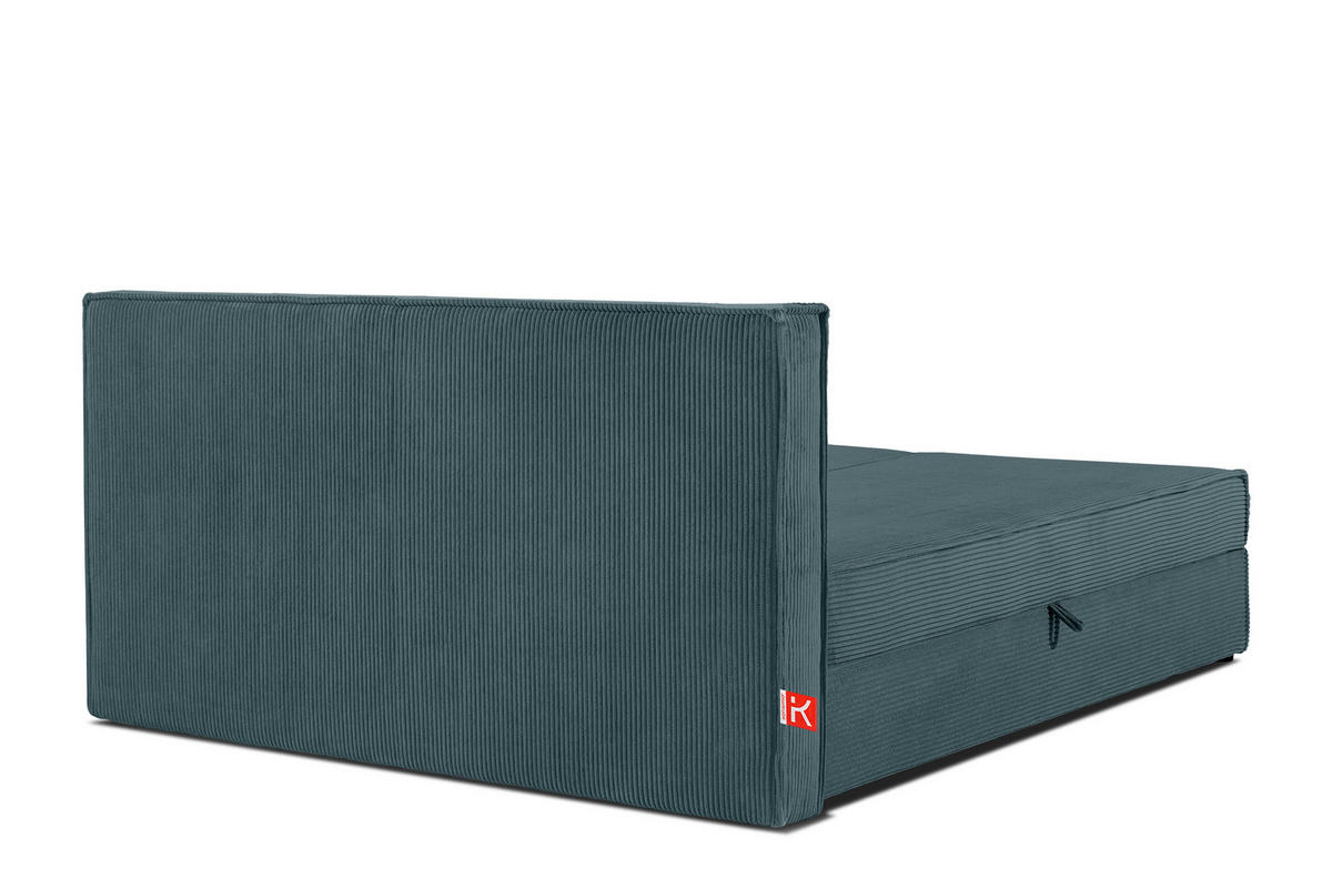 BOXSPRINGBETT ROTI mit Stauraum, blau - Blau/Schwarz, Holz/Holzwerkstoff (180/200cm) - KONSIMO®