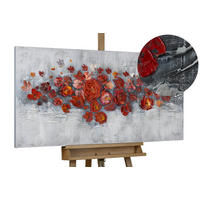 ÖLGEMÄLDE 120/60 cm - Rot/Grau, Holz/Textil (120/60cm) - KUNSTLOFT