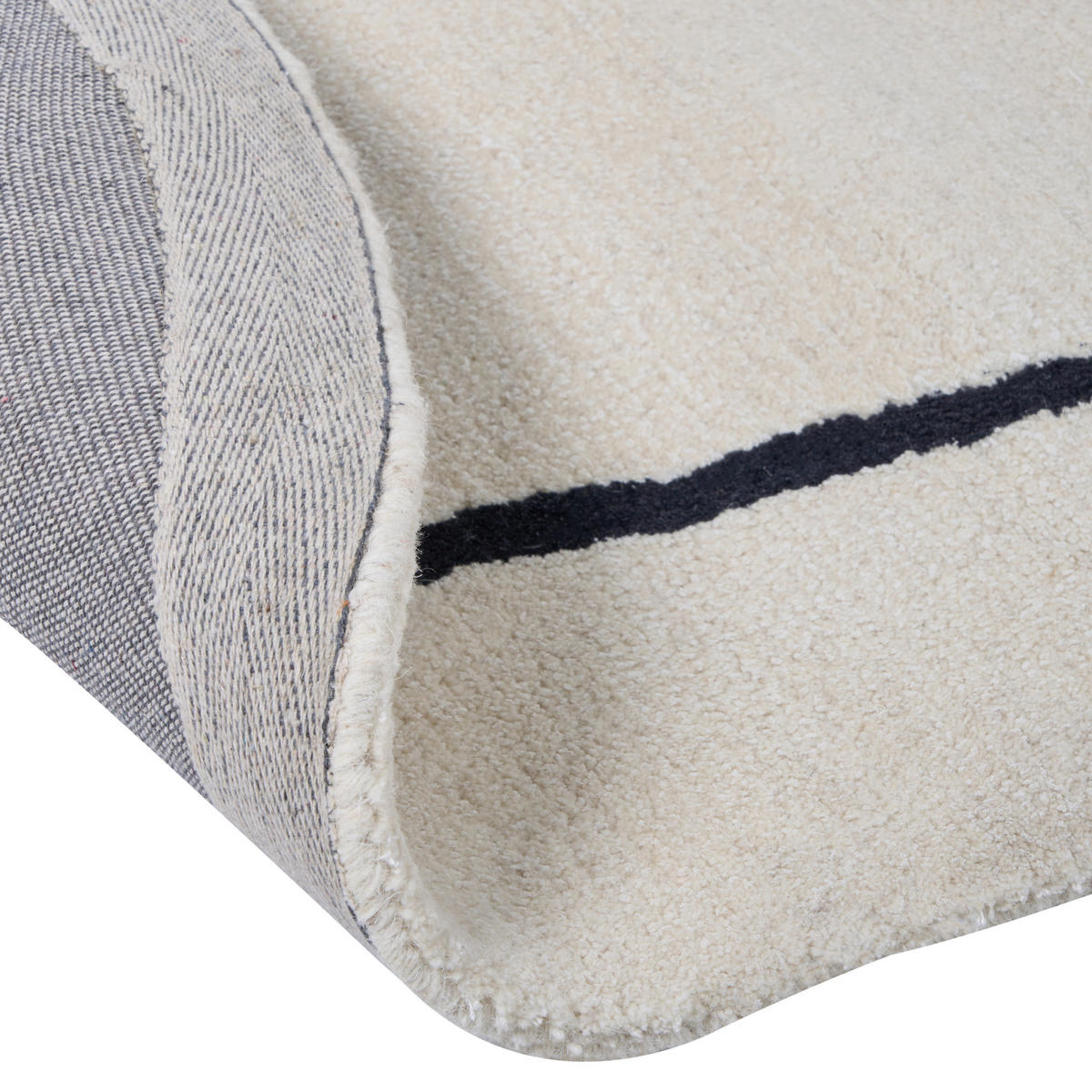 KURZFLOR-TEPPICH Beige 160/230 cm Dera - Beige/Schwarz, Textil (160/230cm) - Beliani