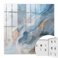 SCHLÜSSELBOX Weiß 30x30 cm – Türöffnung nach rechts - Verträumte Abstraktion - Grau, Metall (30/30/5cm) - TULUP