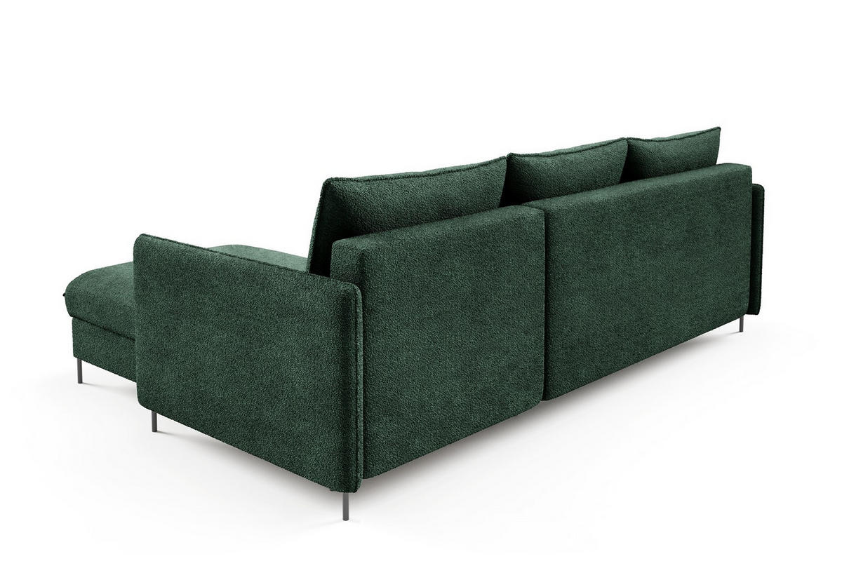 ECKSOFA Belis Boucle in Grün, Schlafsofa - Grün, Holzwerkstoff/Textil (216/165cm) - Bettso