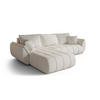 ECKSOFA TOKYO PREMIUM mit Schlaffunktion, Stoff WIND, Ecru, Links - Ecru, Holz (280/190cm) - Kaiser Möbel