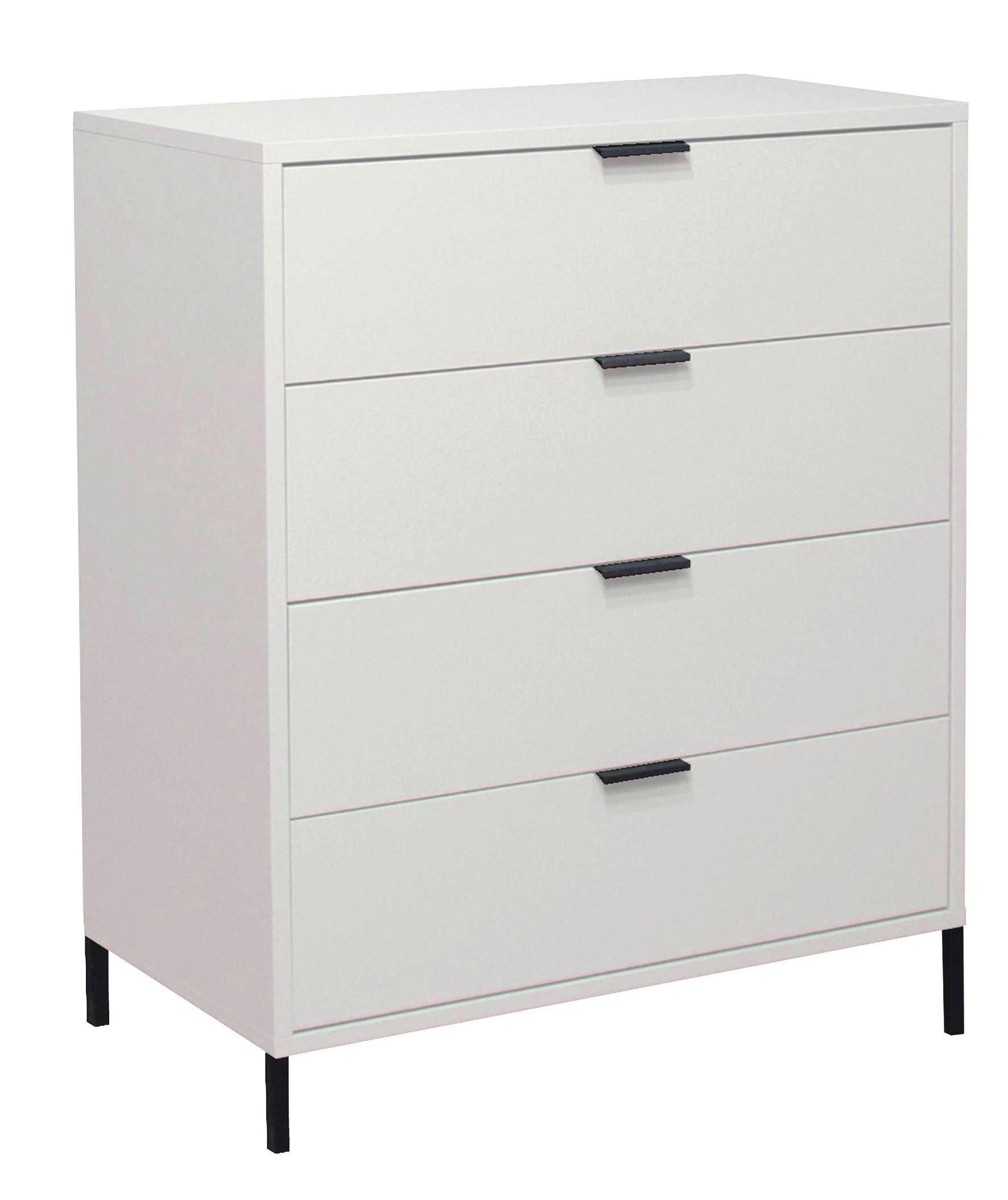 KOMMODE Erna 81x45x102 Kreidegrau matt Lack - Hellgrau, Holzwerkstoff (81/102/45cm) - 58aufmkessel