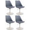 DREHSTUHL 4er Set Kunststoff grau - Weiß/Grau, Kunststoff/Metall (48/76/57cm) - CLP