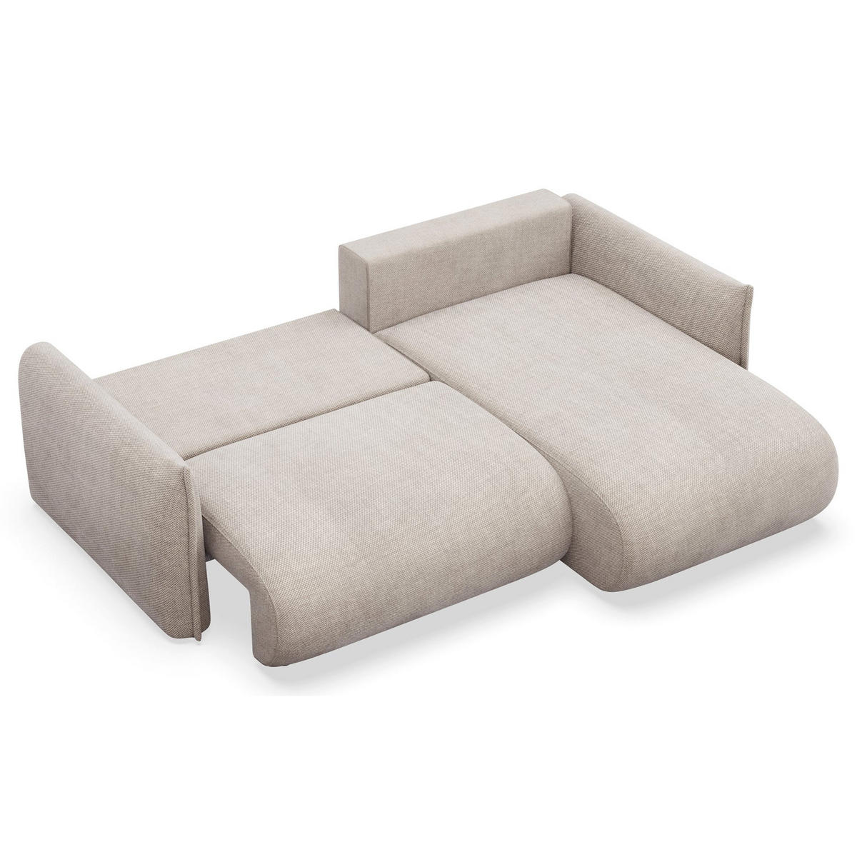 ROHOVÁ SEDAČKA Cushi světle béžová žinylka - černá/ecru, textil/plast (183/252cm) - Selsey