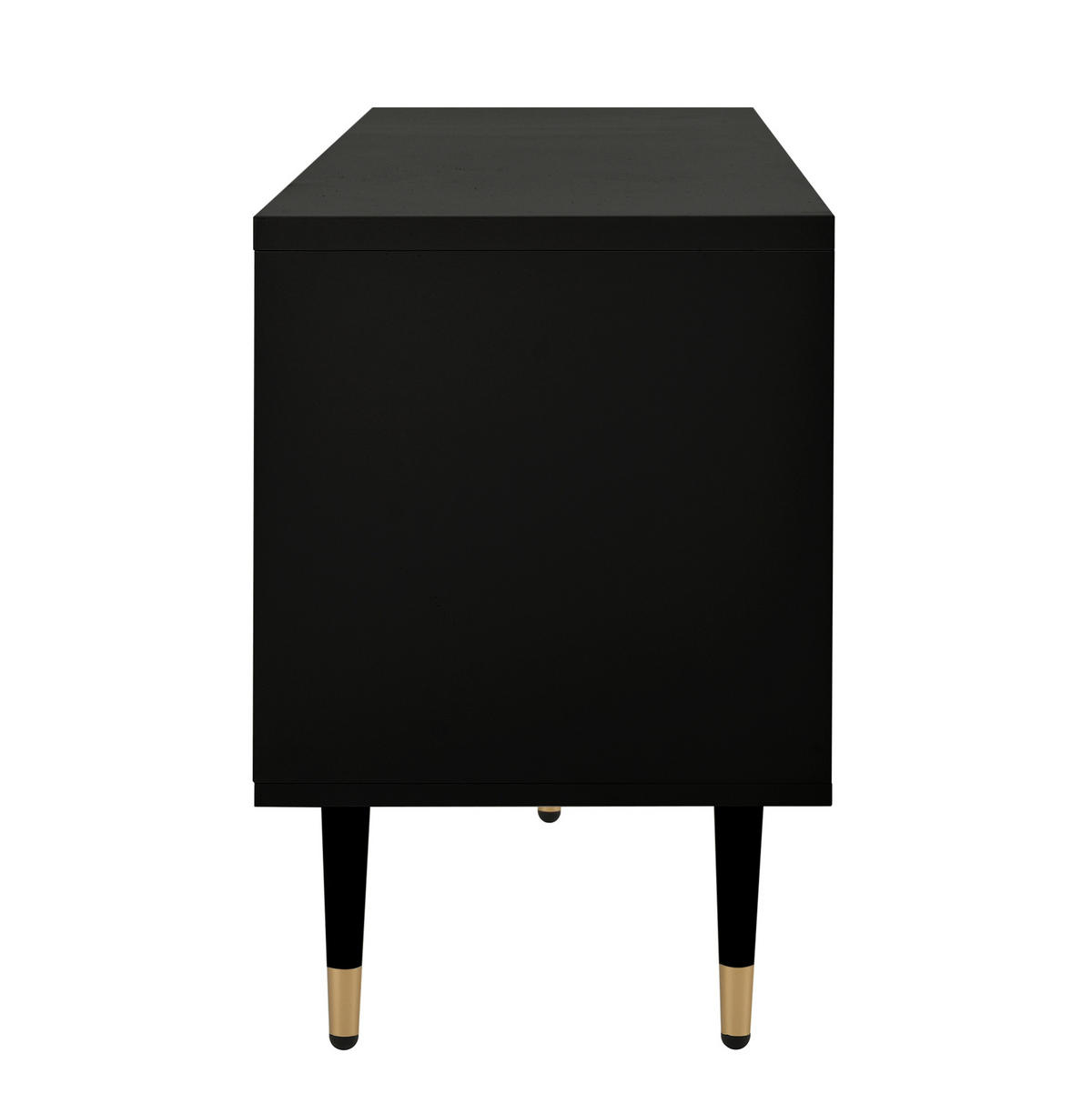 TV-SCHRANK 170/36/54 cm weiß MDF mit Gitterstruktur und goldenen Akzenten - Schwarz, Holzwerkstoff (170/54/36cm) - OKWISH