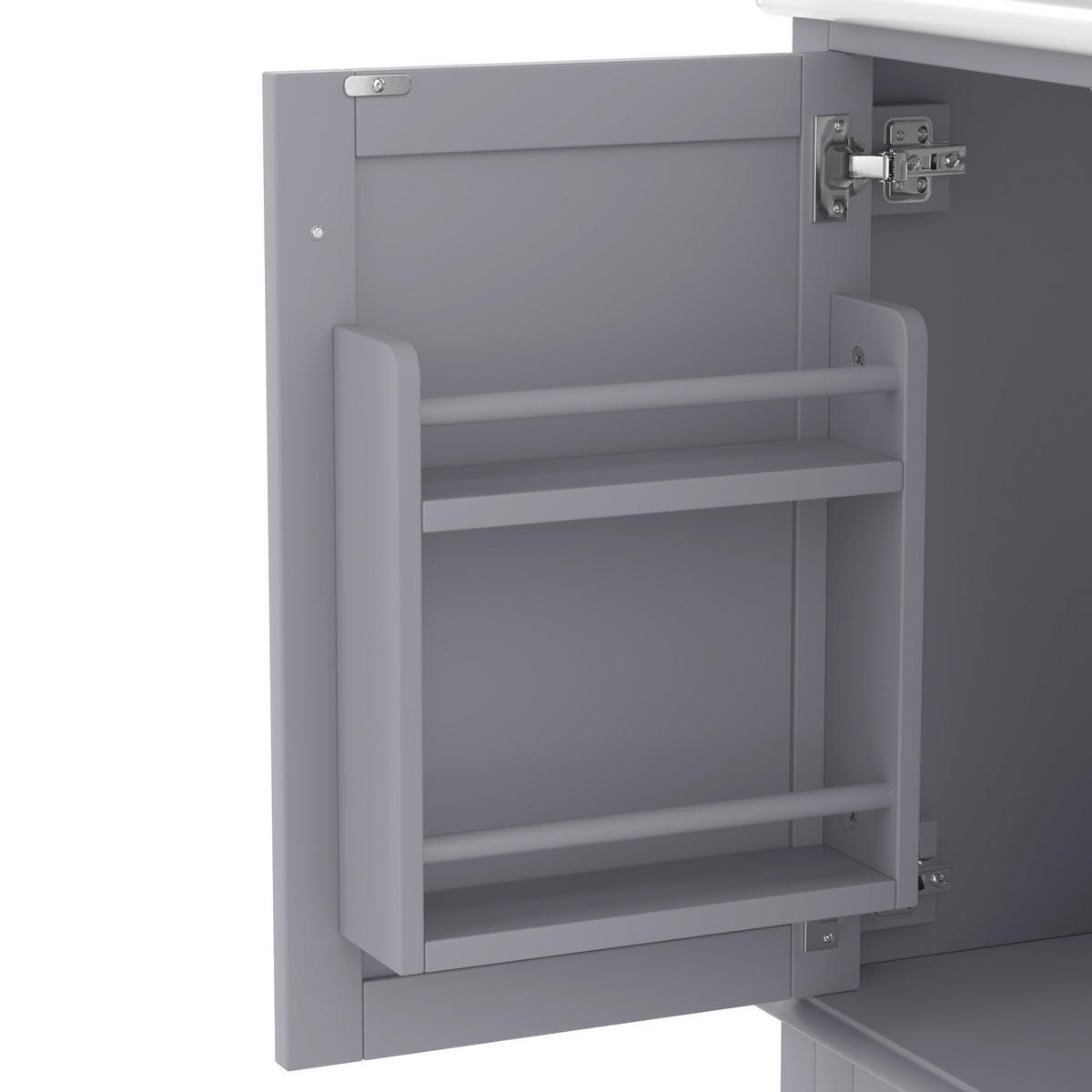 WASCHTISCHKOMBI 76/46/83,5 cm Grau aus Keramik und MDF mit integriertem Keramikwaschbecken - Grau, Holzwerkstoff (76/83.5/46cm) - OKMYHOME