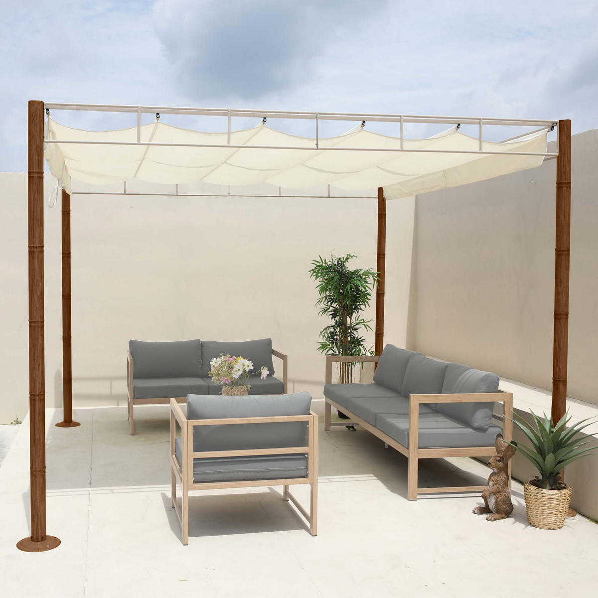 PERGOLA Weiß - Weiß, Textil (290/220/290cm) - MCW