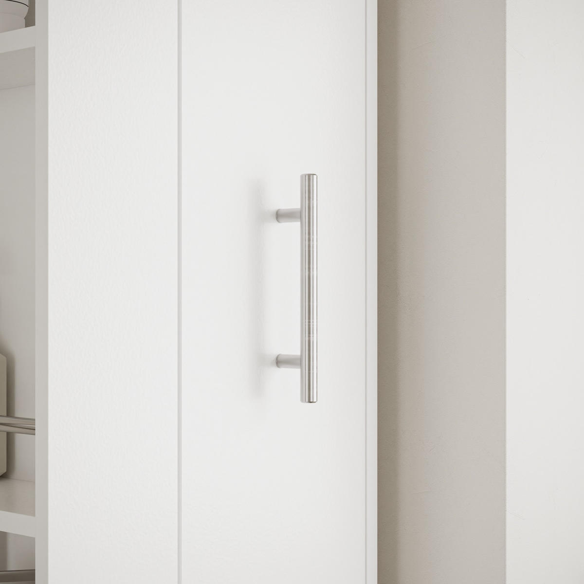 HOCHSCHRANK mit Schubladen und offenen Regalen BZR242-W - Silberfarben/Weiß, Holzwerkstoff/Metall (30/180/30cm) - SoBuy