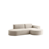 ECKSOFA Modena Studio Falten, Stoff Alpine, Beige Rechts - Beige, Holz (236/165cm) - Kaiser Möbel