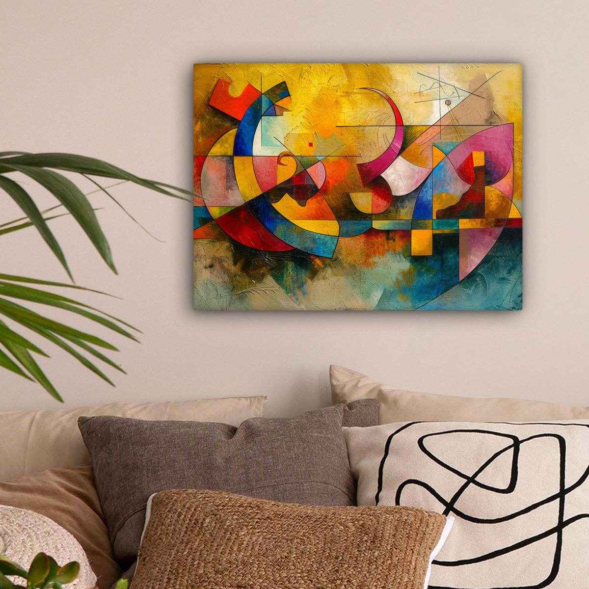 LEINWANDBILD Kunst - Abstrakt - Modern Wandbild 40x30 cm - Gelb, Textil (40/30cm) - MuchoWow