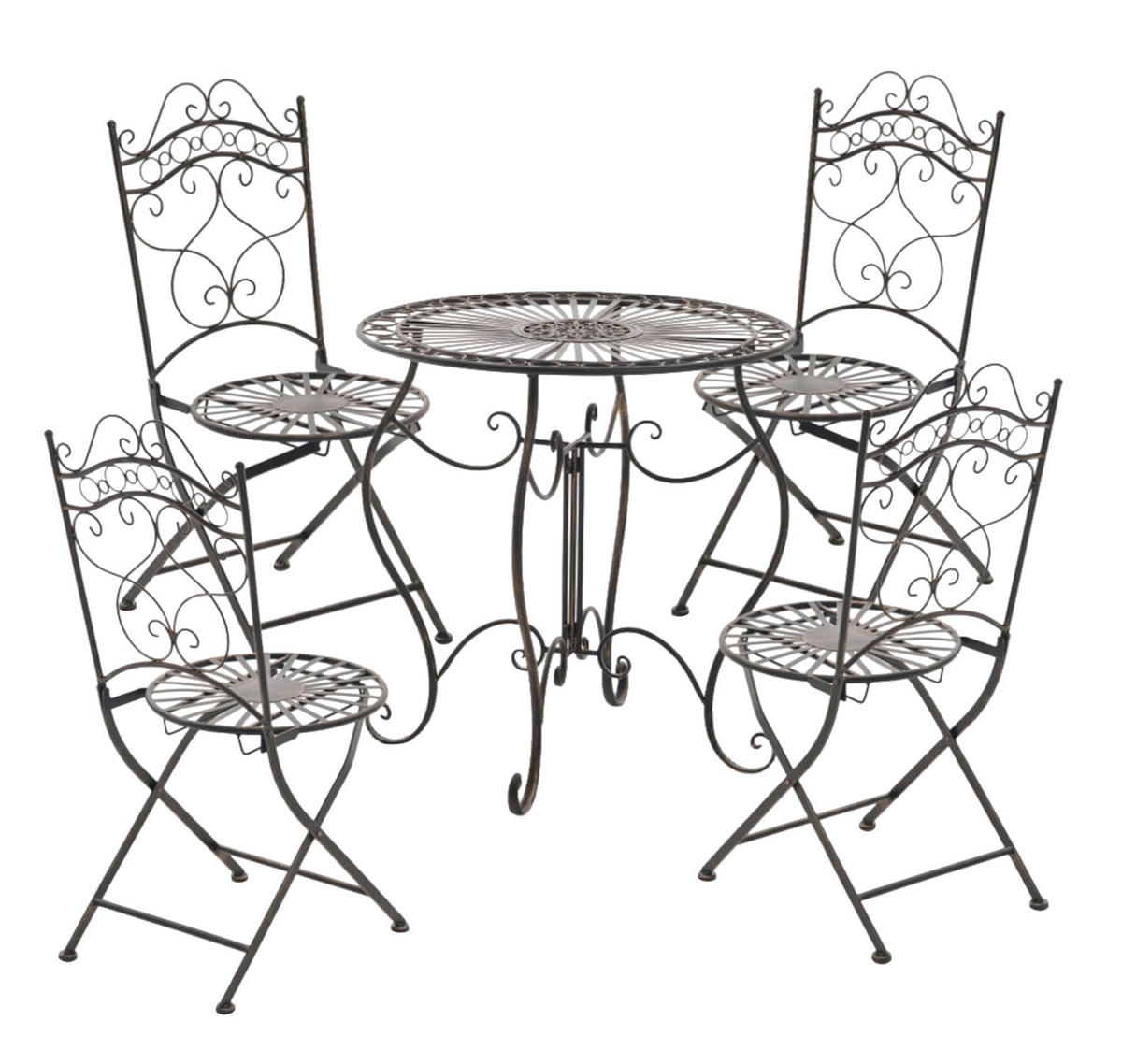 GARTENSTÜHLE Kirstin - 2er Set - bronze - Braun, Metall (41/50/91cm) - TPFGarden