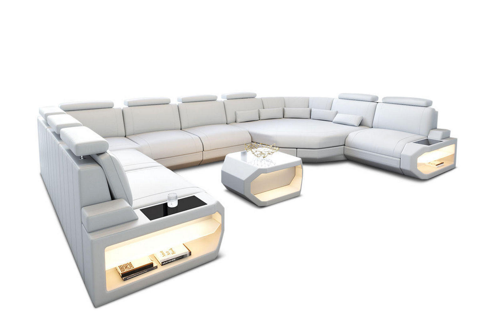 LEDERSOFA Asti L - Weiß, Leder (427/93/280cm) - Sofa Dreams