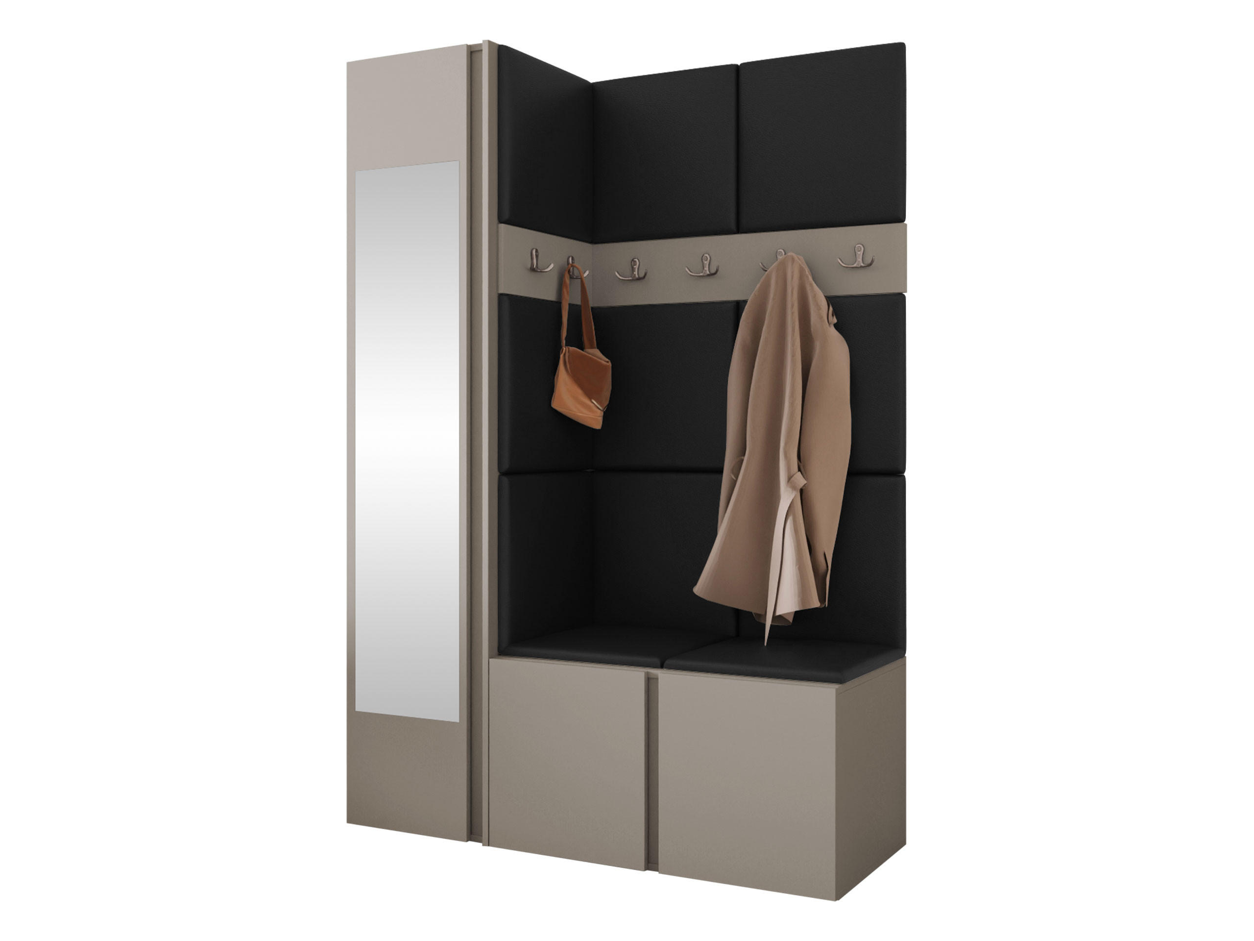 MOBILIER PENTRU HOL Orion X - cașmir/negru, material plastic/compozit lemnos (124/186/46cm) - MIRJAN24