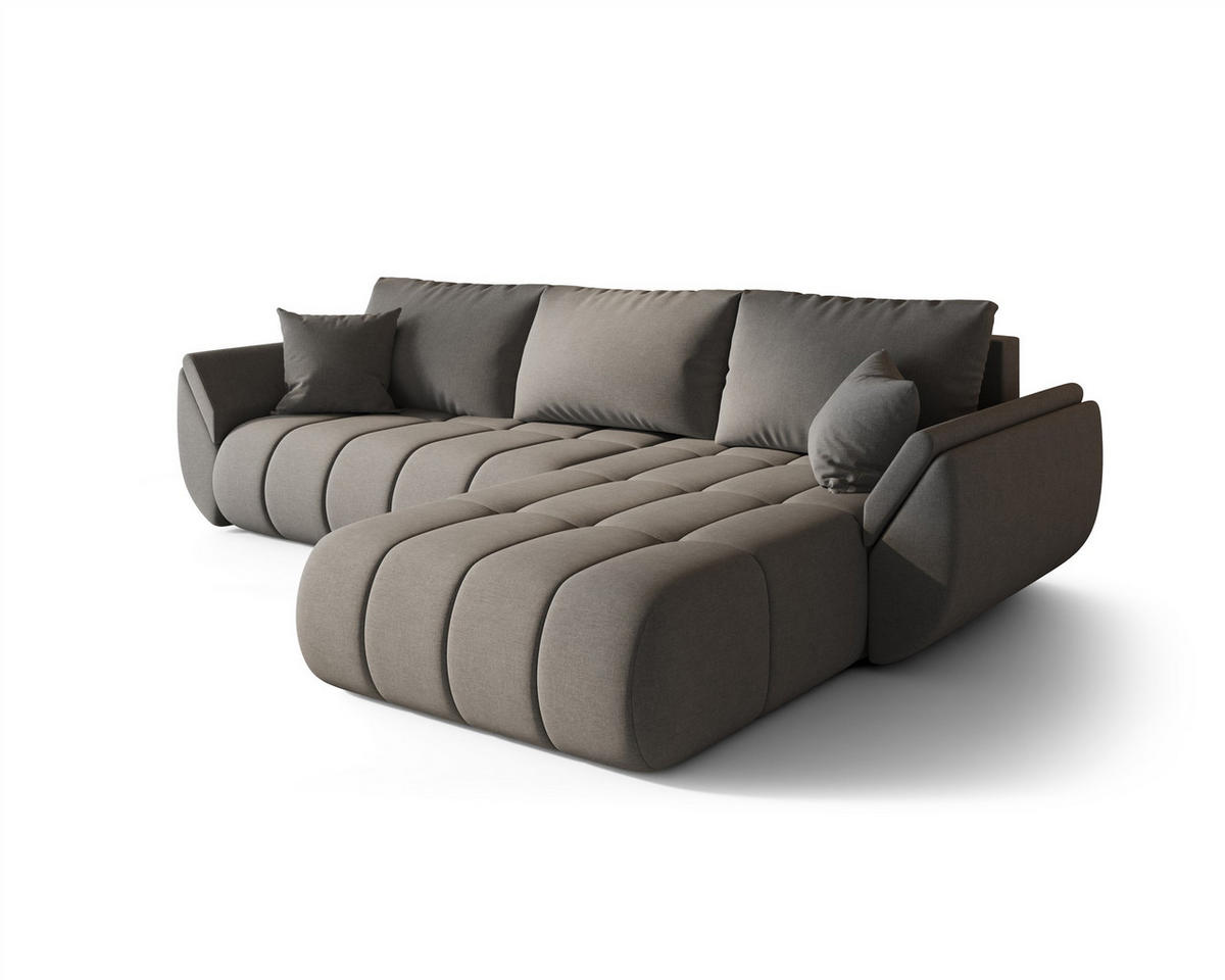 ECKSOFA Misato In Wind - Dunkelgrau, Holzwerkstoff/Textil (280/175cm) - Fun Möbel