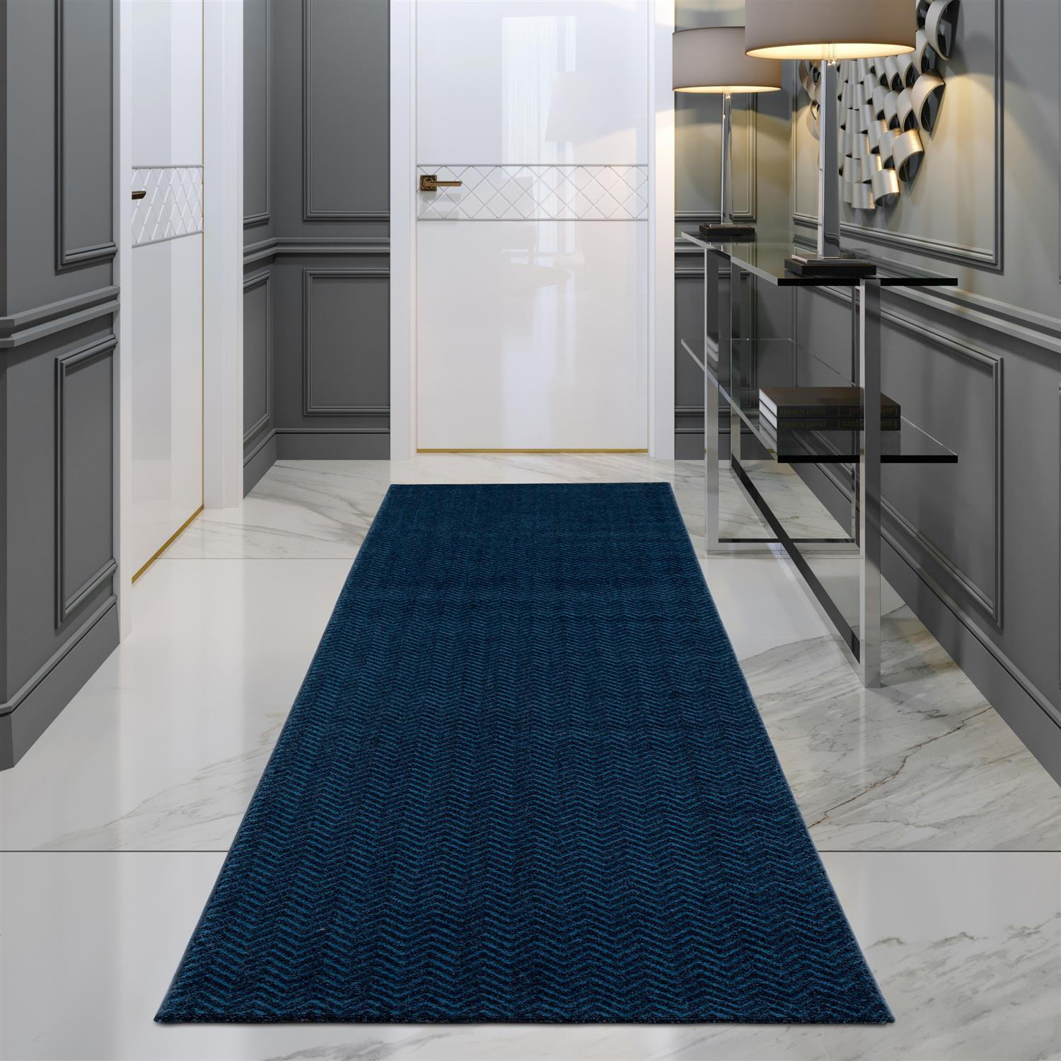 KURZFLOR-TEPPICH Fancy 805 Blau 80x150 cm - Blau, Textil (80/150cm) - carpet city