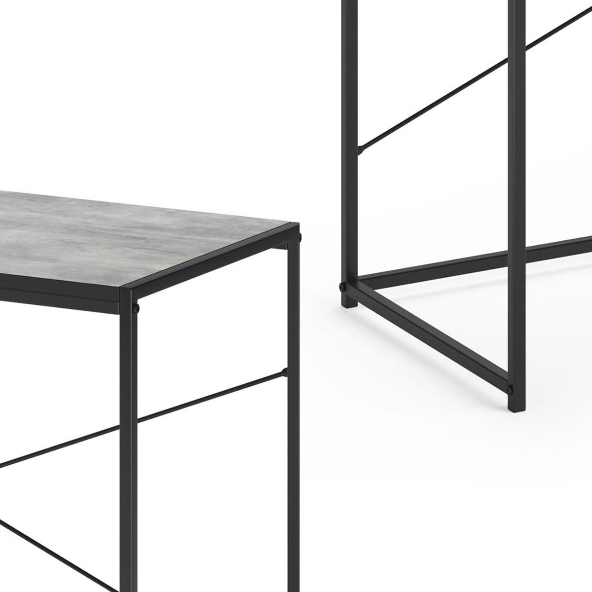SCHREIBTISCH Fyrk Beton 100 x 45 cm - Schwarz/Grau, Holzwerkstoff (45/100/75cm) - Vicco