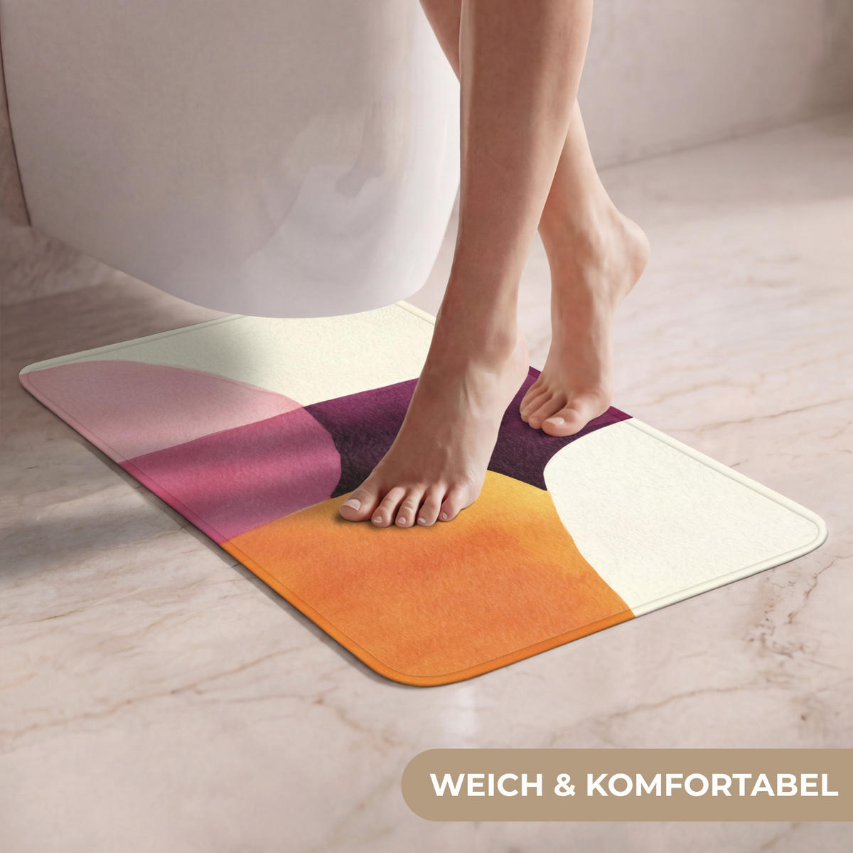 WC PŘEDLOŽKA Tvary - abstraktní - barevné 40x60 cm - terakotová, textil/plast (40/1cm) - OnlyWow