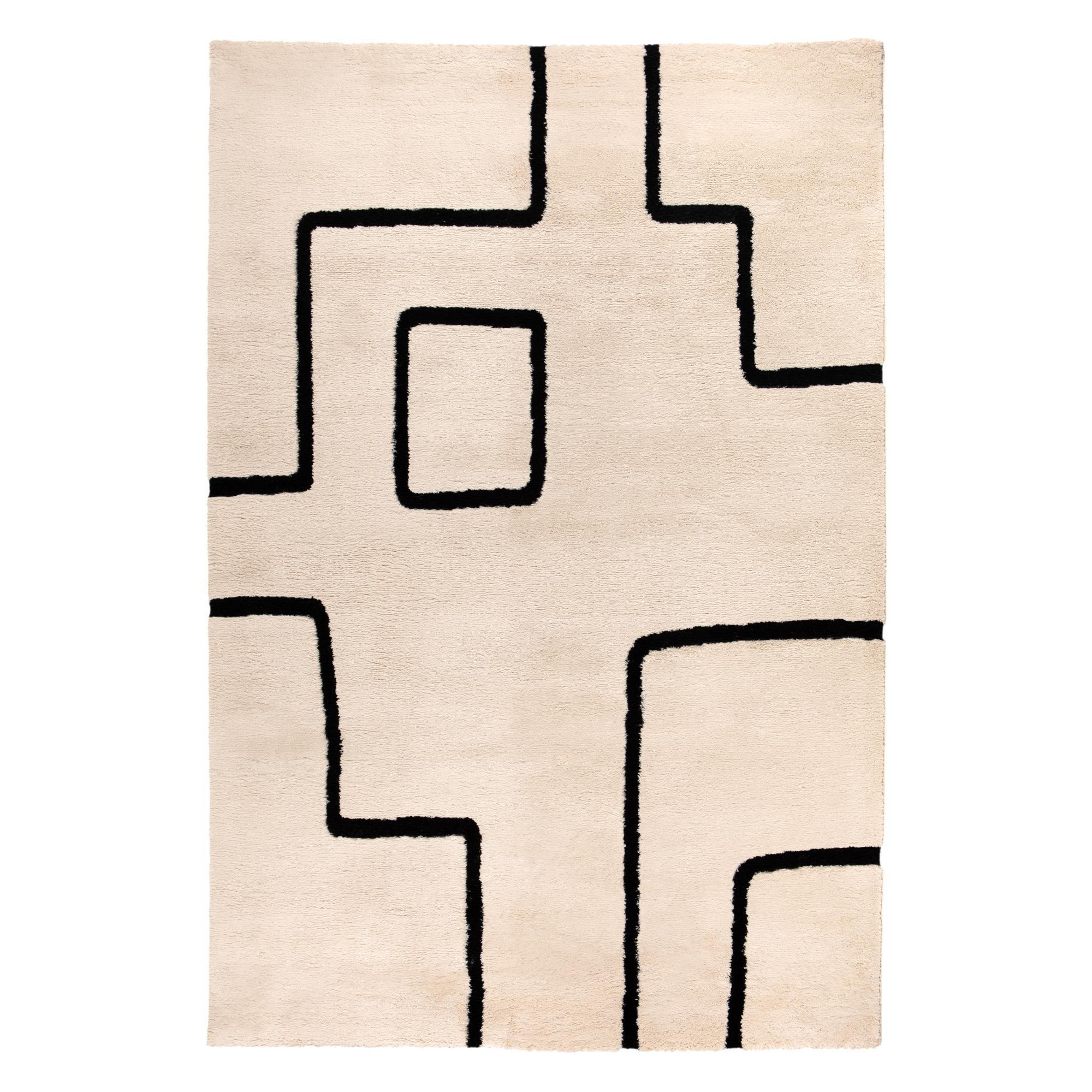 TEPPICH Louisa kaviar 160 x 230 x 2 cm - Schwarz, Textil (160/230cm) - Vivaraise