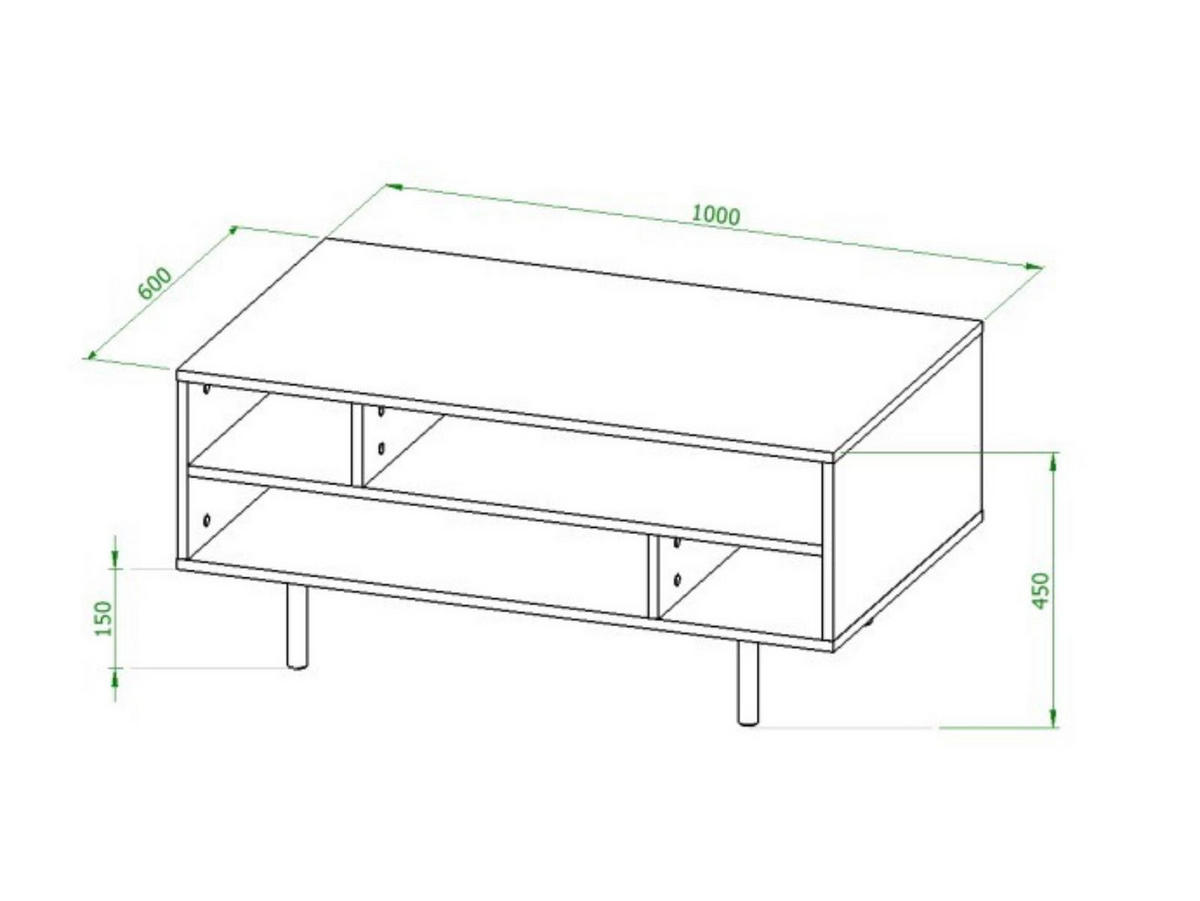 COUCHTISCH Bianco Schwarz - Schwarz, Holzwerkstoff (60/100/45cm) - Bettso