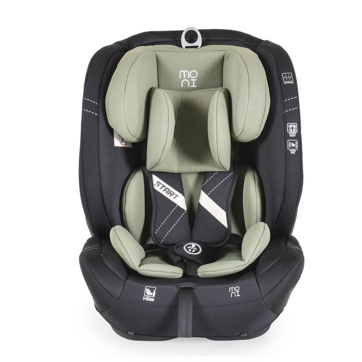 KINDERSITZ i-Size Start grün (76-150cm) Kopfstütze verstellbar, Kuscheltier - Grün, Kunststoff (45/60/46cm) - Moni