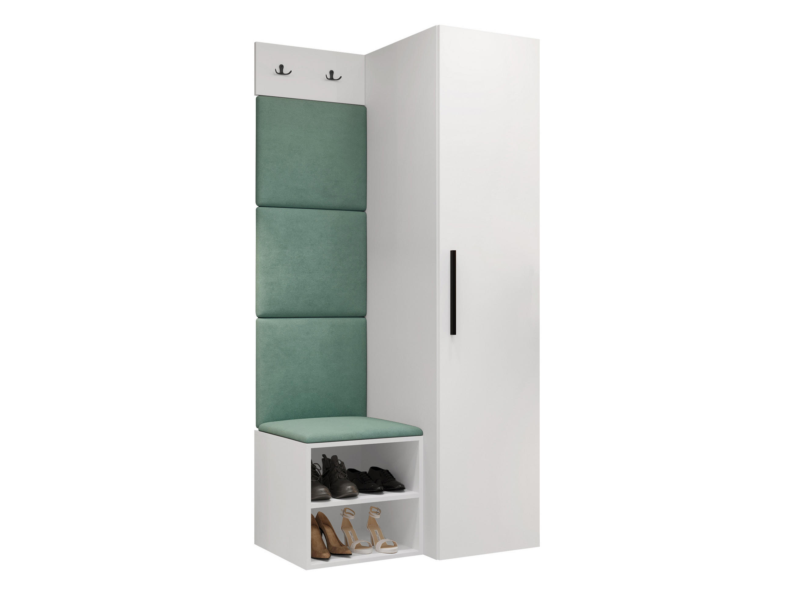 GARDEROBEN-SET Medi III - Schwarz/Weiß, Holzwerkstoff/Kunststoff (40/191/50cm) - MIRJAN24