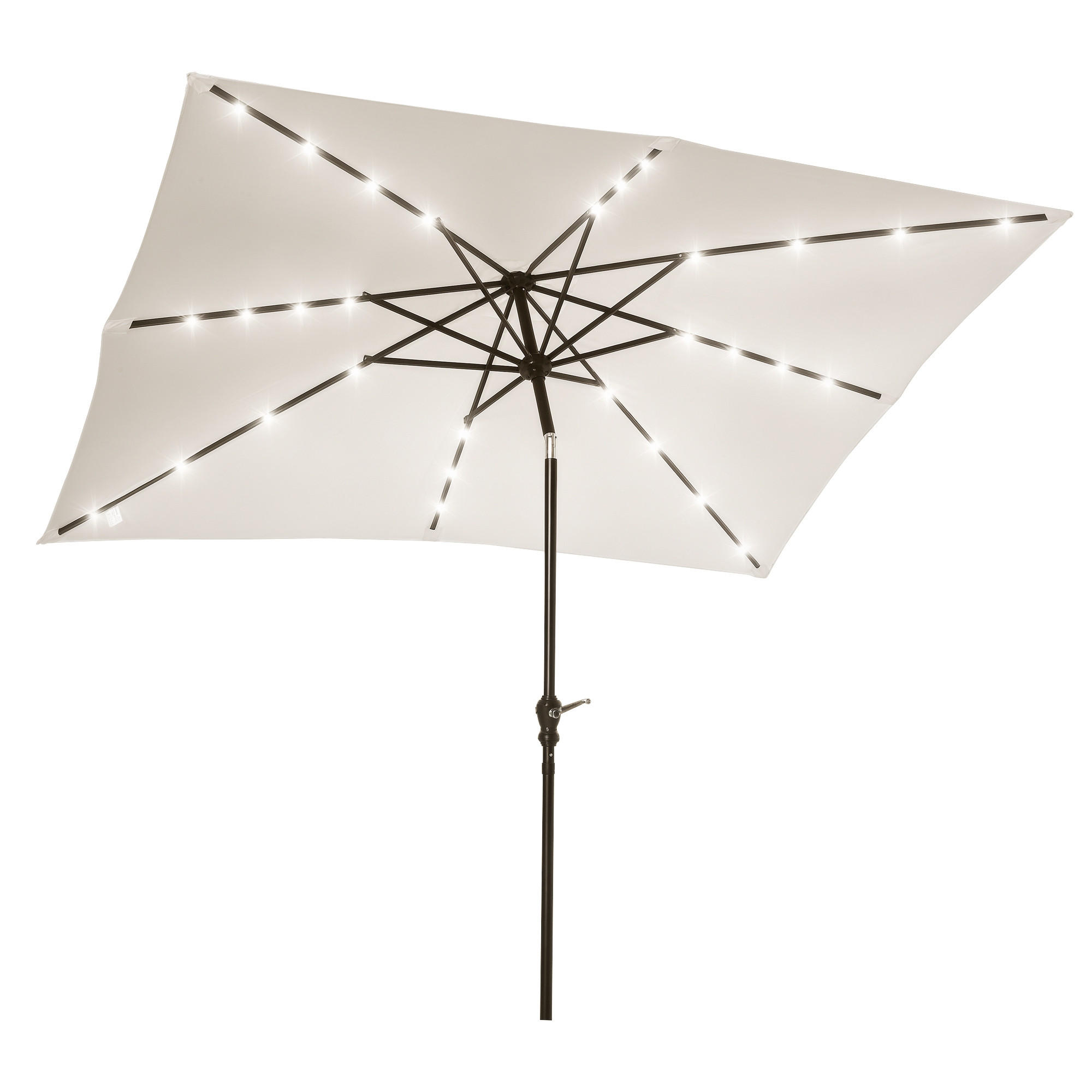 SONNENSCHIRM mit LED DE-11521 Neigbar Creme - Creme, Metall (205/268cm) - ComfortXL